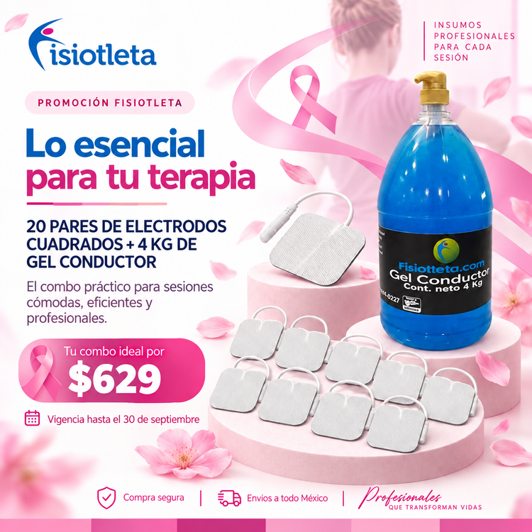 20 Pares de Electrodos Adhesivos Cola de Ratón + Gel Conductor 4 kg | Electrodos para TENS EMS Electroterapia y Fisioterapia
