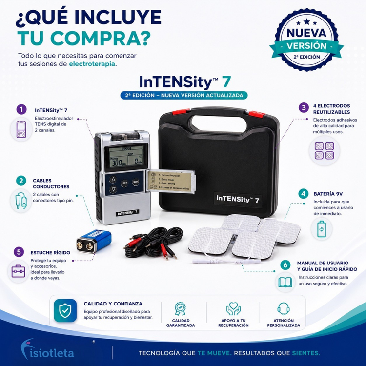 InTENSity™ 7 Electroestimulador TENS Digital de 2 Canales | 2ª Edición Actualizada de TENS 7000