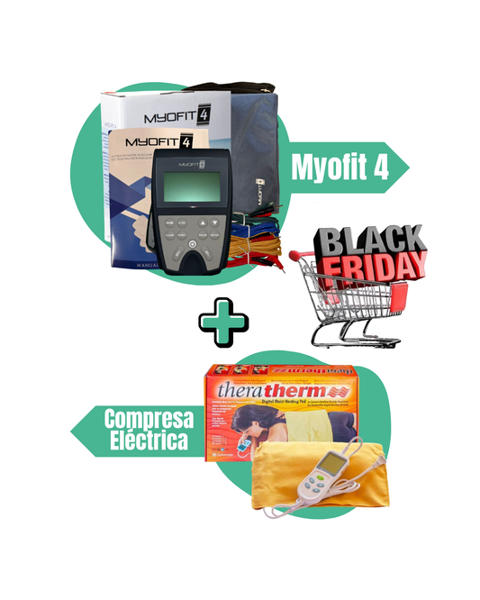 Combo Myofit 4 + Compresa Eléctrica Terapia de Recuperación Muscular y Alivio del Dolor