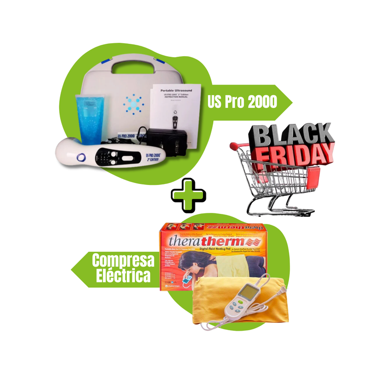 Compresa Eléctrica + Ultrasonido Terapéutico US Pro 2000 Combo Buen Fin Fisiotleta