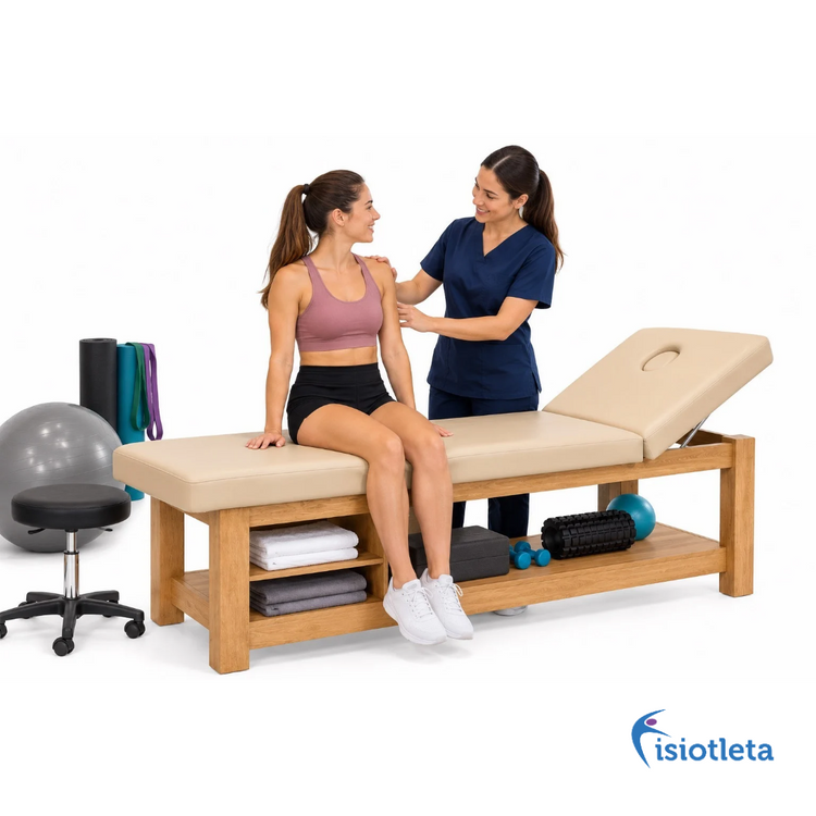 Cama para Terapia de Madera COLOR BEIGE con Respaldo Reclinable, 2 Entrepaños y Orificio Facial mesa camilla fisioterapia  190 x 61 x 80 cm