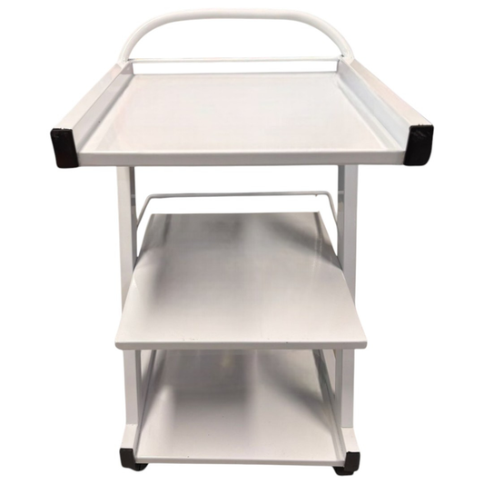 Mesa auxiliar móvil para clínica hecha de Aluminio con 3 o 2 Niveles