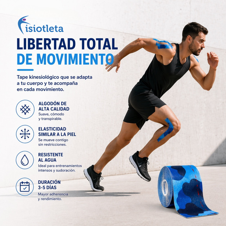 Cinta Kinesiológica Deportiva Camuflaje | Tape Neuromuscular para Alto Rendimiento y Recuperación