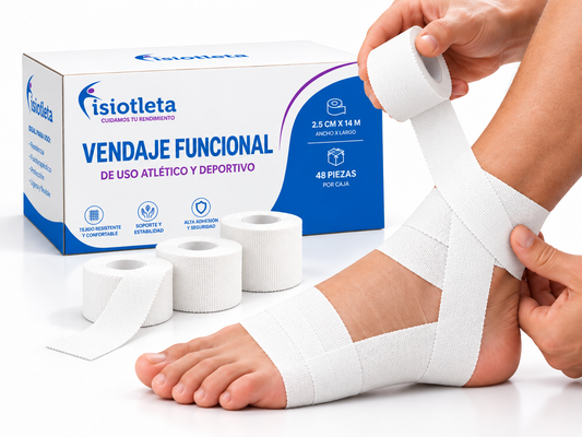 Vendaje Funcional Rígido 2.5 cm Caja con 48 Cintas Fisiotleta
