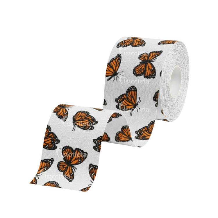 Cinta Kinesiologica Fisiotleta con diseño de Mariposa Monarca