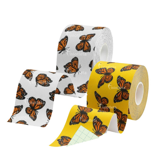 Cinta Kinesiologica Fisiotleta con diseño de Mariposa Monarca