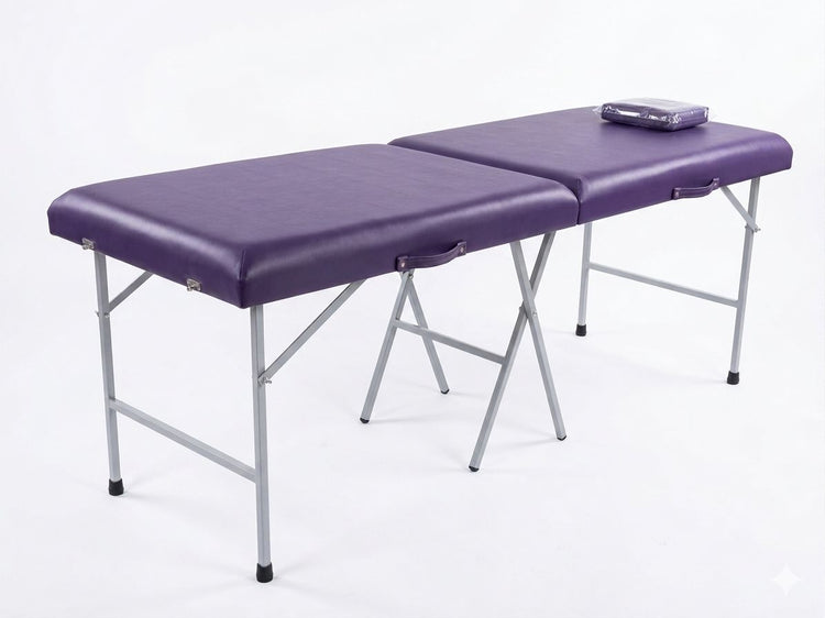 Cama para Fisioterapia Portátil Plegable con Estructura Metálica Camilla para terapia a domicilio