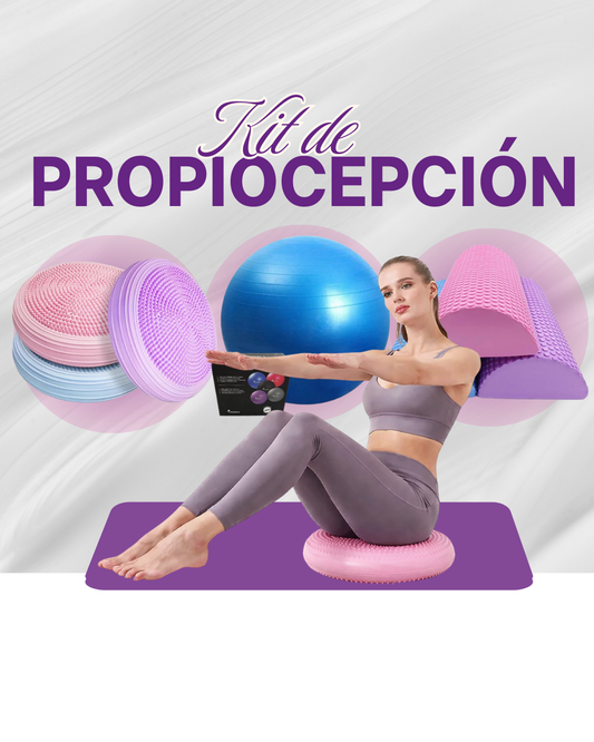 Kit de Propiocepción Fisiotleta Disco de Balance + Pelota 75 cm + Medio Cilindro tipo tronco de propiocepción