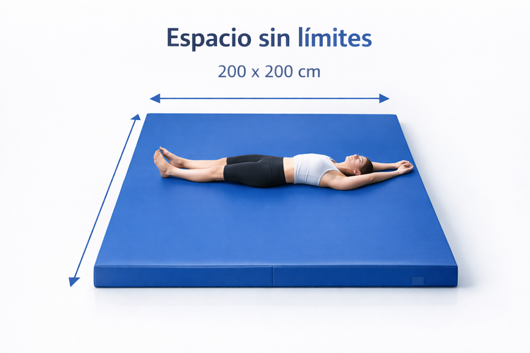 Colchoneta Terapéutica Extra Grande 200x200x10 cm | Rehabilitación Ejercicio Gimnasia | Alta Densidad | Fisiotleta