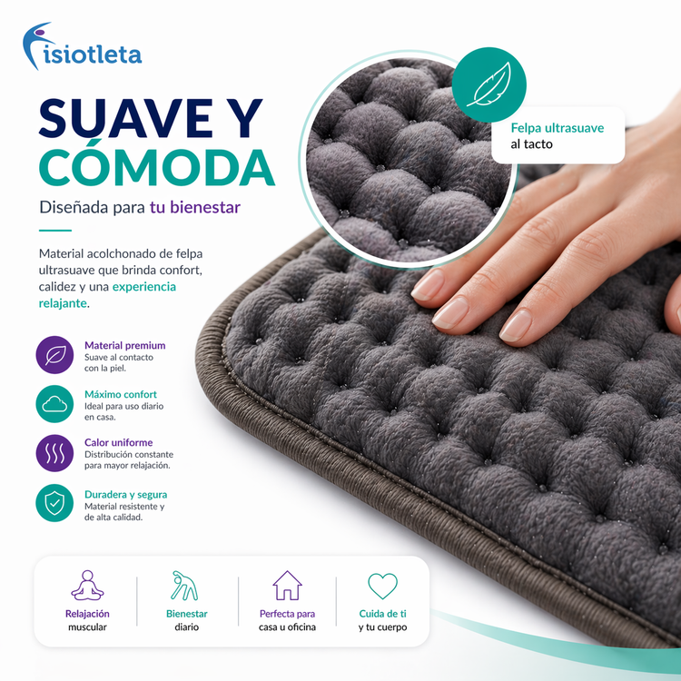 Compresa Térmica Eléctrica 60x30 cm | Alivio de Dolor Muscular y Relajación Profunda
