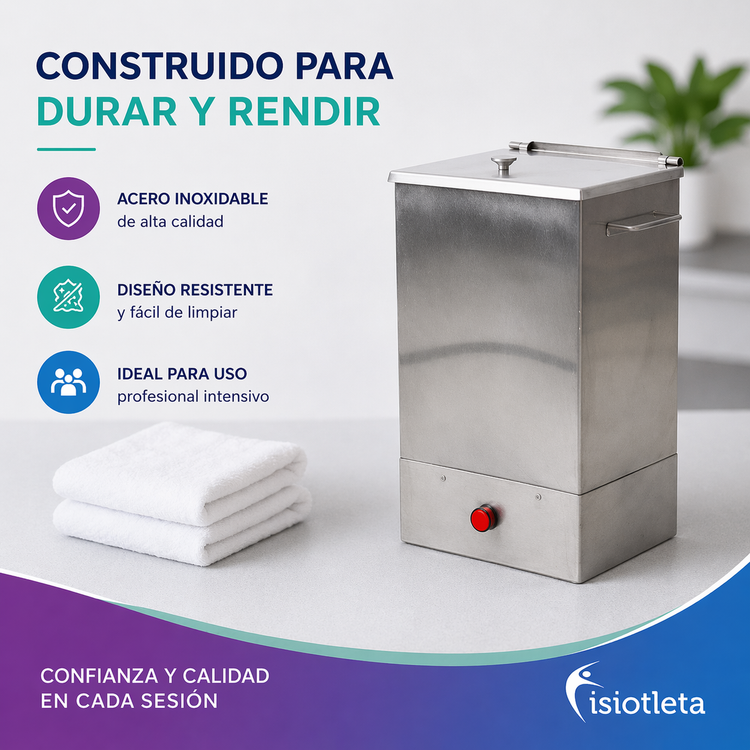 Compresero de acero inoxidable duradero ideal para clínicas de fisioterapia y uso profesional intensivo