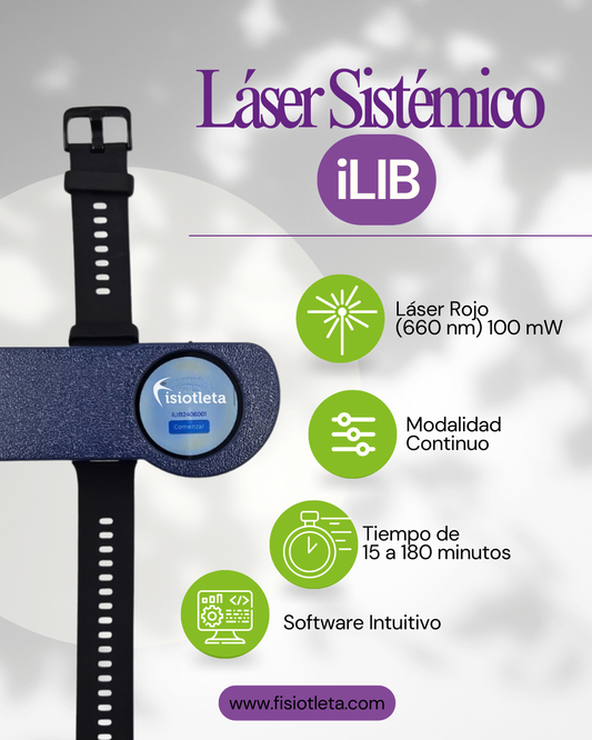 Láser Sistémico iLIB 650nm  Terapia Láser Portátil para Rehabilitación y Bienestar Uso fisioterapeutico