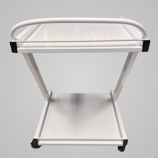 Mesa auxiliar móvil para clínica hecha de Aluminio con 3 o 2 Niveles