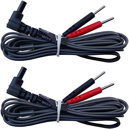 Par de cables para electrodos cola de raton  para eletroestimulador Caretec / Twin Stim/ Tens Cola de raton
